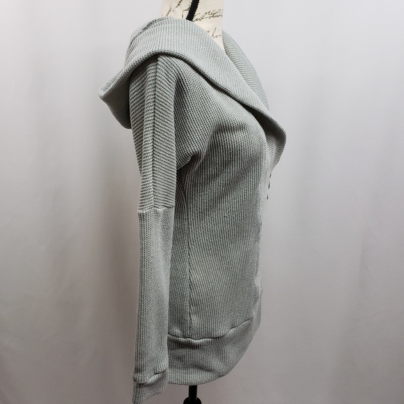 Allegra K V-Neck Waffle Knit Fleece Lined Top Sm - Picture 5 of 8